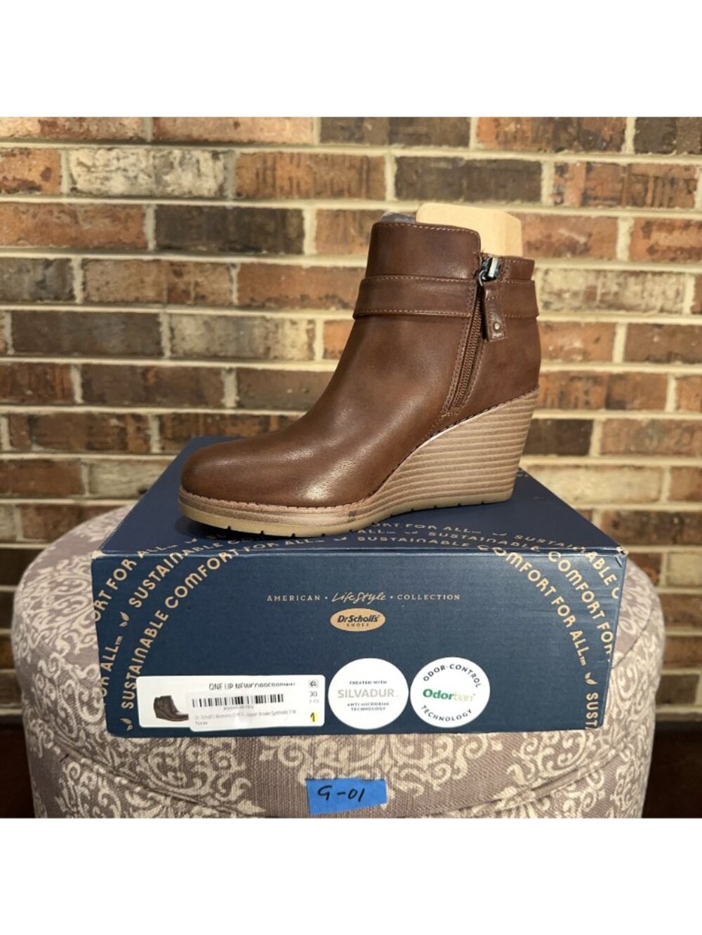 Dr Scholls Womens One Up Booties Ankle Boot Synthetic Brown Size 7M New - Picture 7 of 7